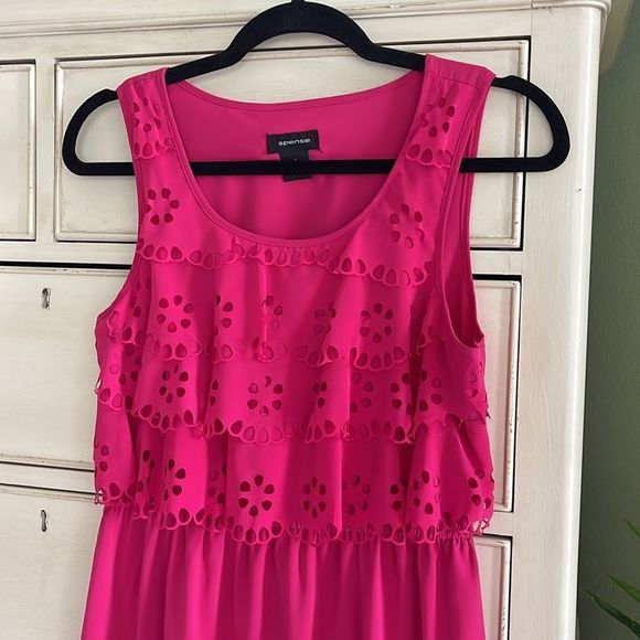 Spense Pink sleeveless dress with bodice ruffle size 6 - Picture 2 of 6